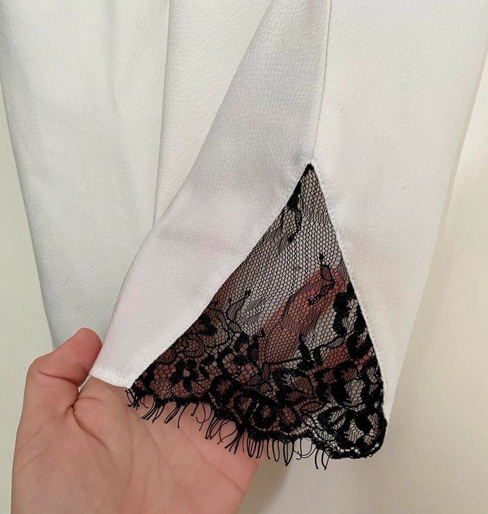 Caraco blanc avec dentelle noire taille XS Etam - photo numéro 6