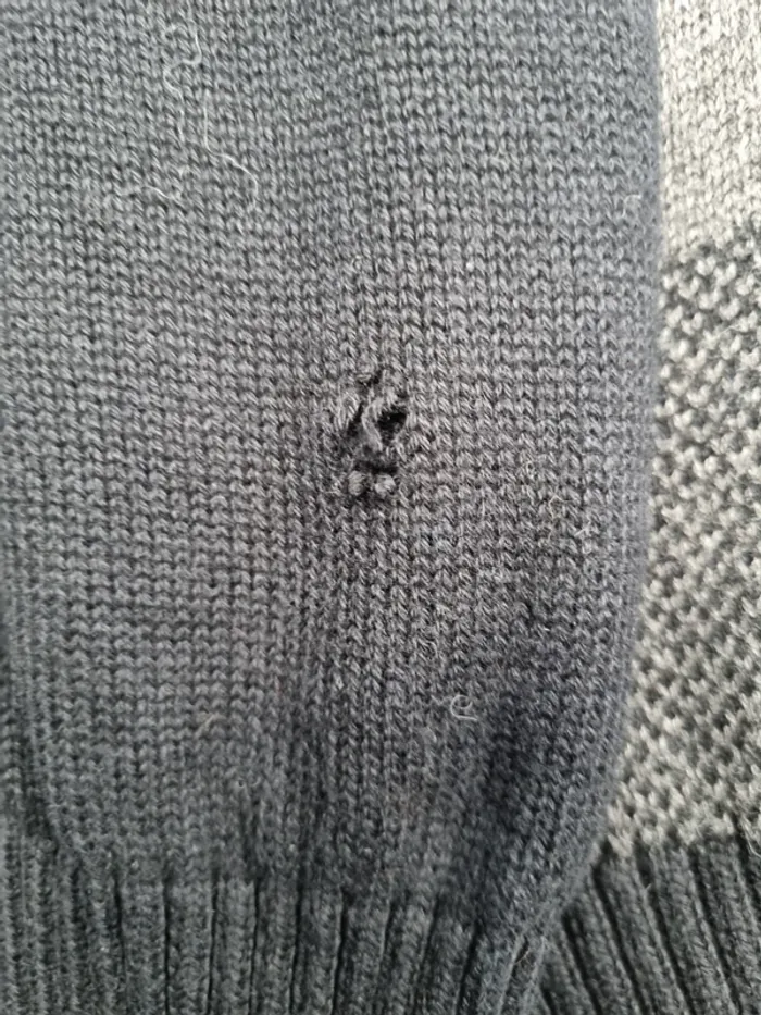 Pull col châle noir à carreaux Tommy Hilfiger – Taille XXL Homme (mesures en photos) - photo numéro 6