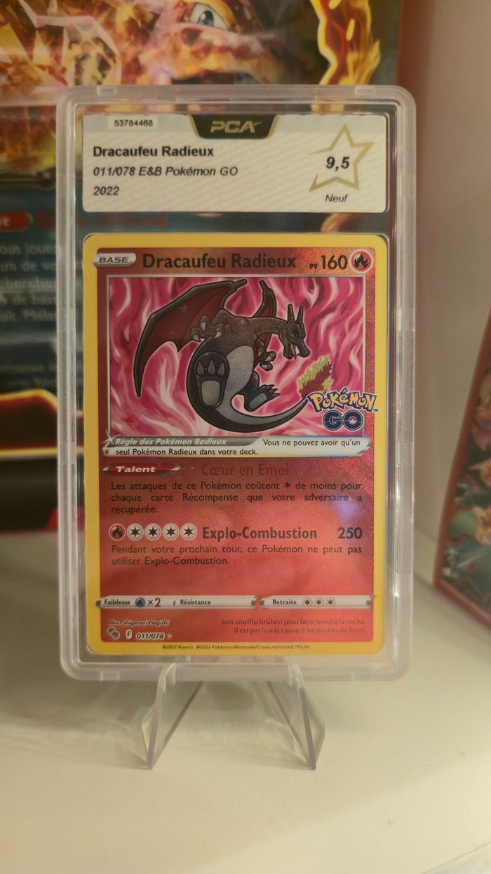 Dracaufeu radieux pokemon go gradé PCA 9,5
