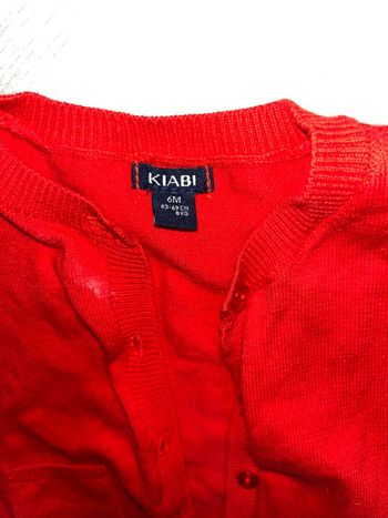 Gilet rouge fille 6 mois