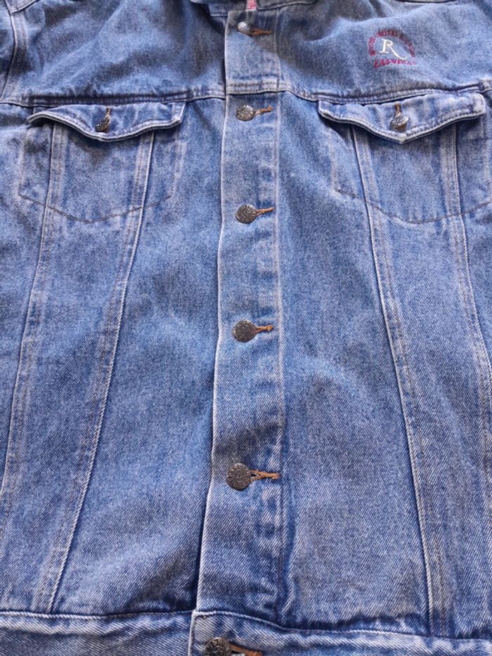 Magnifique veste en jean brodée vintage made in usa modèle rare Riviera Blues - photo numéro 8
