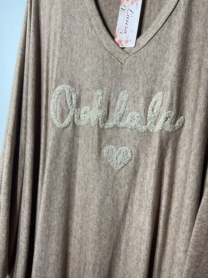 Pull large « ohlala » femme taille unique (46-60)- laura- neuf avec étiquette - photo numéro 2