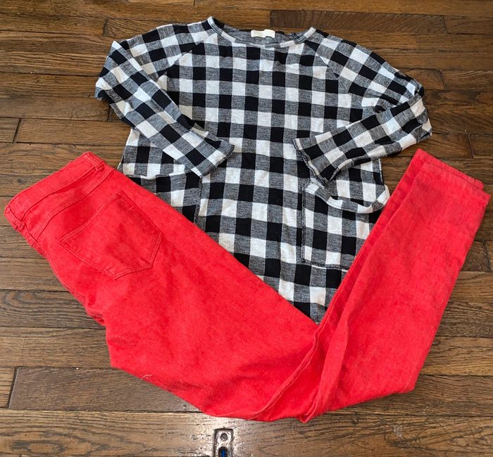 blouse zara et legging Monoprix 14 ans