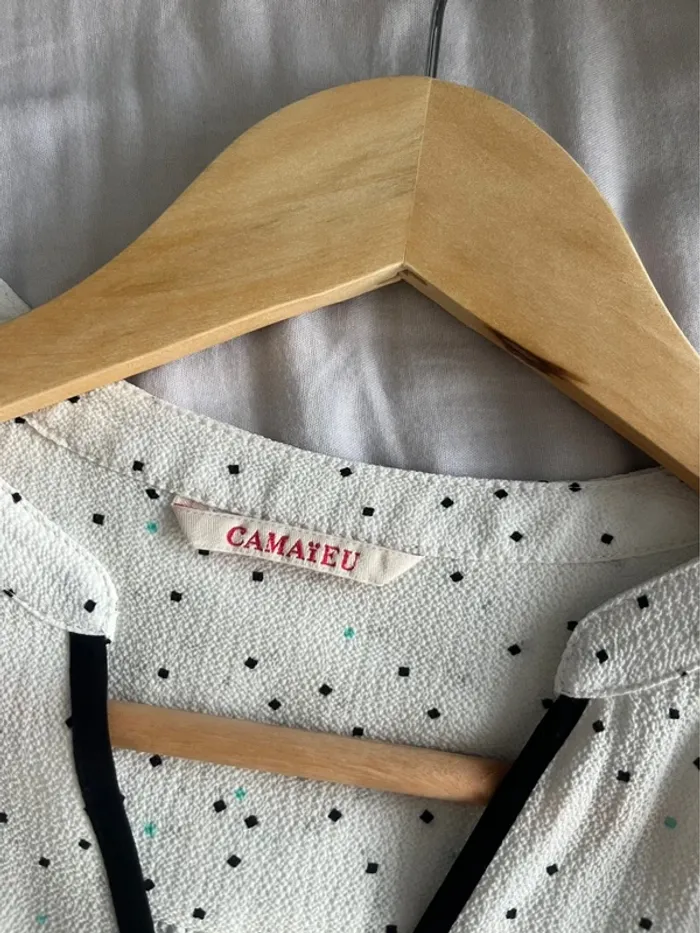 🔹 Blouse fluide à pois noirs – Camaïeu 🔹 - photo numéro 3
