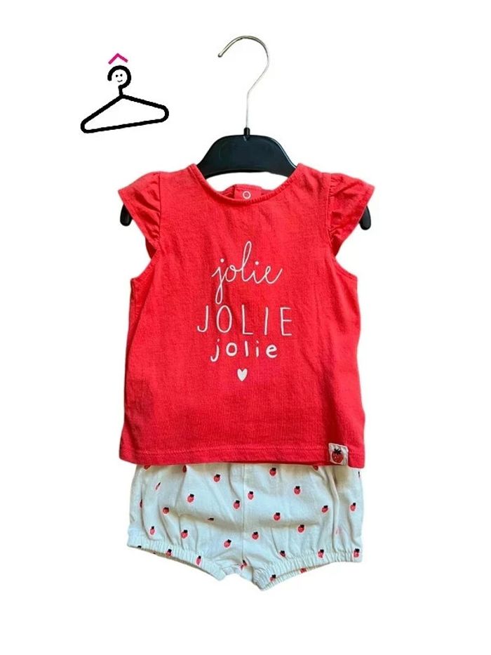 Ensemble T-shirt + short "jolie jolie jolie" - Kiabi fille 6 mois