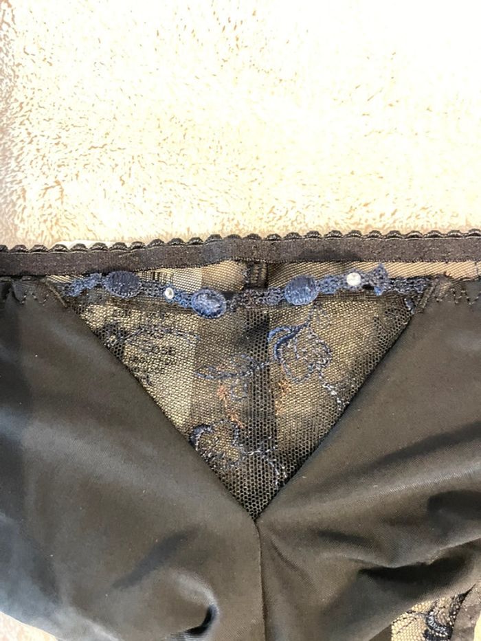 Aubade - Tanga Amour Precieux - Bleu, Taille 1 (XS/S) - photo numéro 4