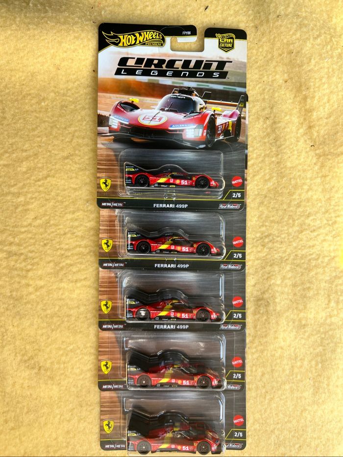 Lot 5 Hotwheels Ferrari 499P