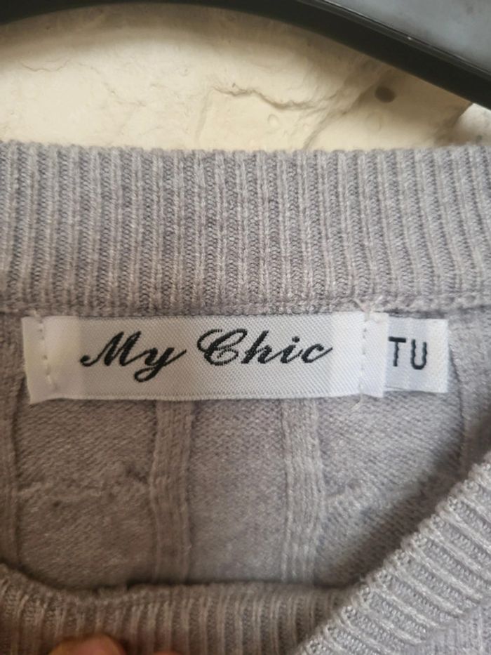 Magnifique pull gris. - photo numéro 2