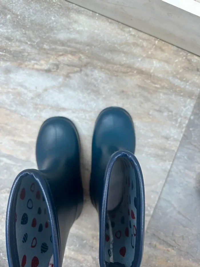 Weishuo Bottes de Pluie Enfant PVC 24 bleu marine - photo numéro 5