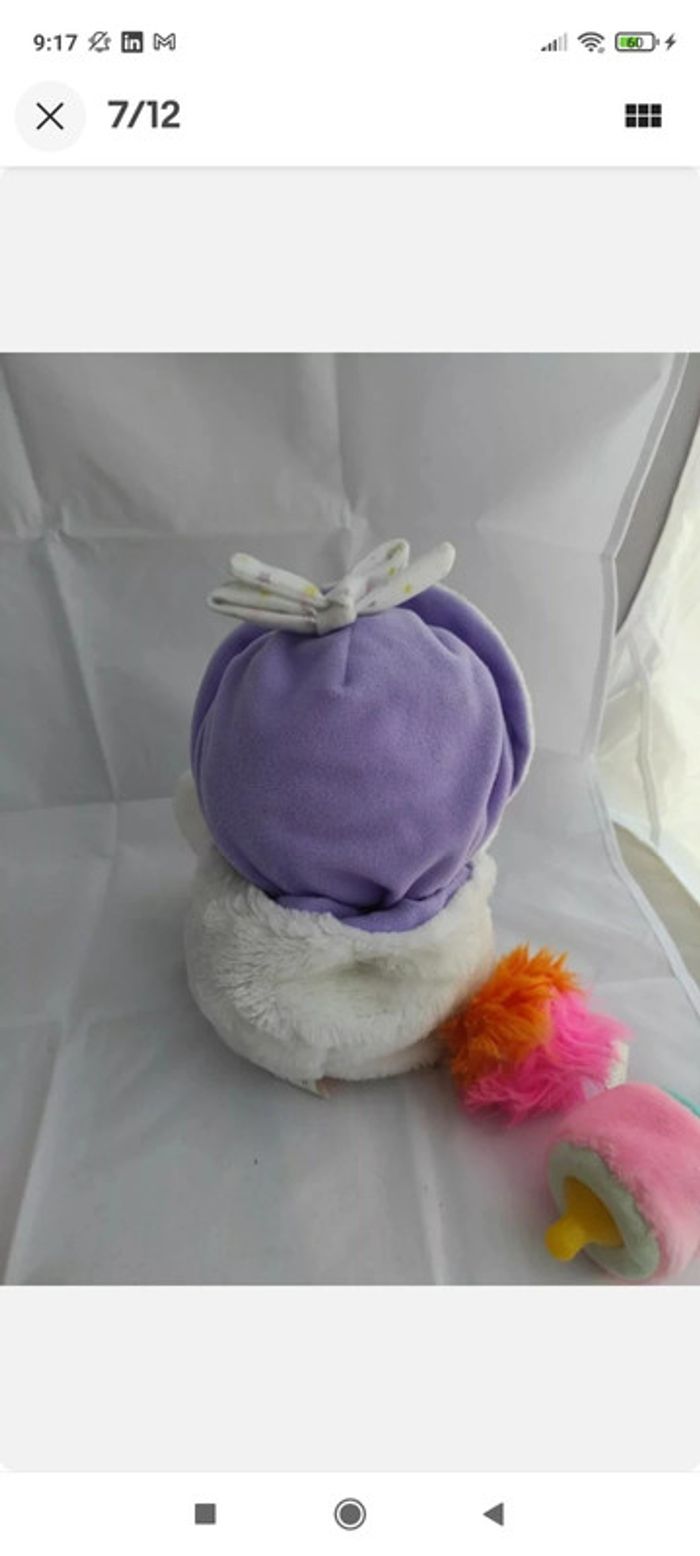 Vintage années 1980 Popples ~ Bébé Bibsy Popple with baby bottle biberon - photo numéro 7