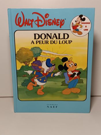 Livre vintage Walt Disney Jouons à lire Donald a peur du loup 41 pages