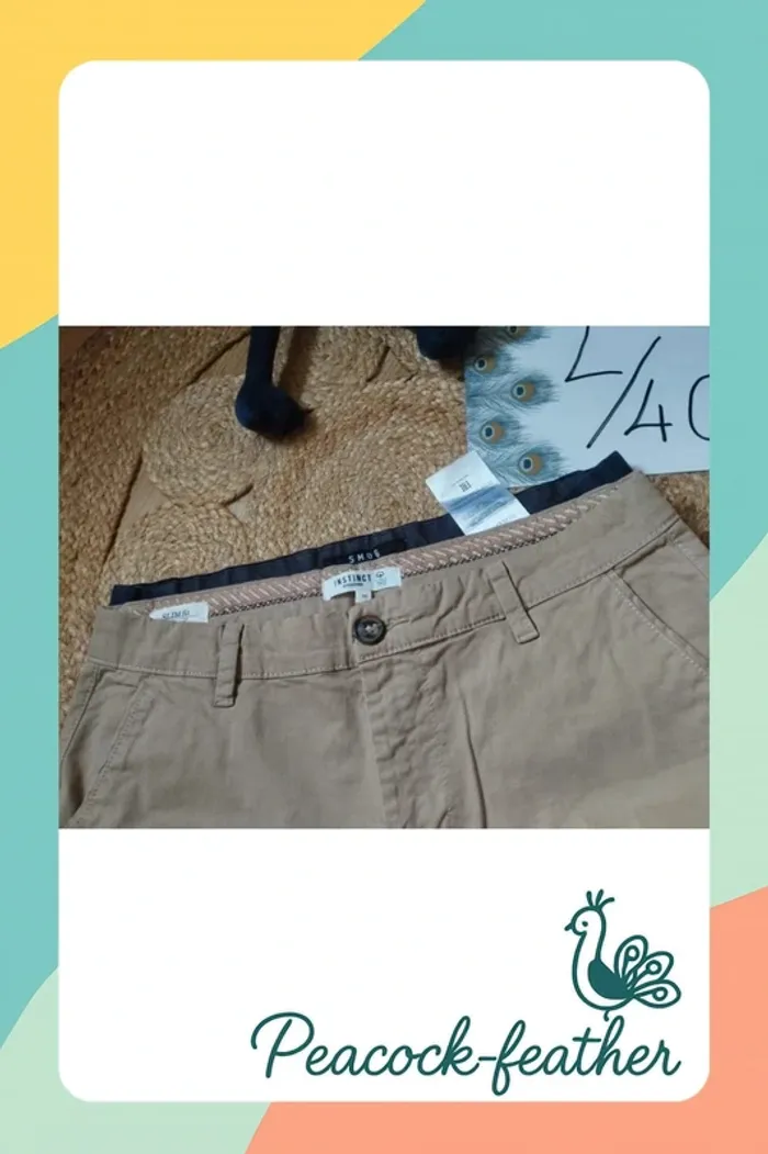 Pantalon Chino beige bonobo 40 - photo numéro 11