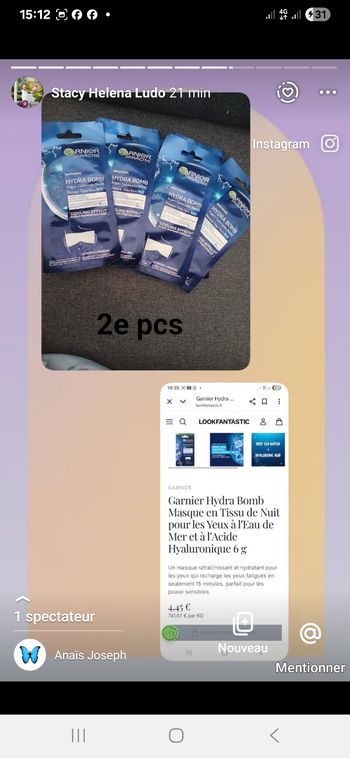 Masque yeux garnier