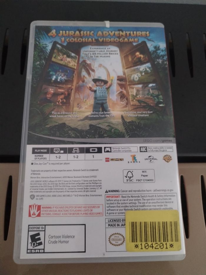 Jeu switch Lego jurassic World - photo numéro 2