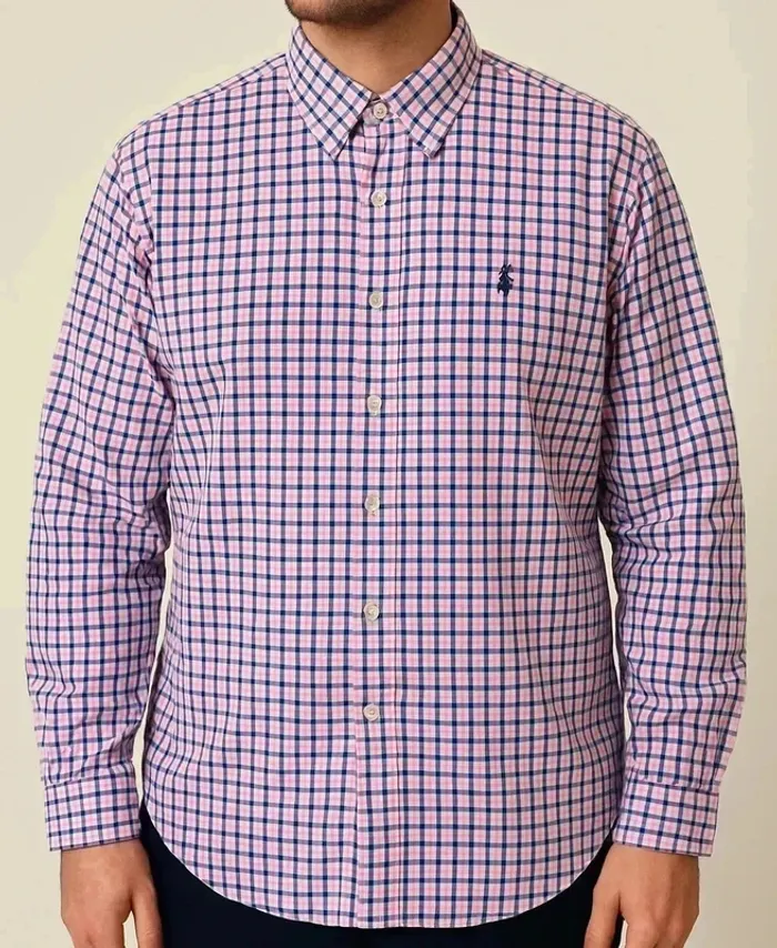 🌟 Chemise Ralph Lauren Vintage Carreaux Rose & Bleu – Taille XL (équivalent XXL FR)