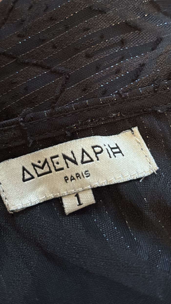 Robe mi longue noire à volants transparente Amenapih T36 - photo numéro 5
