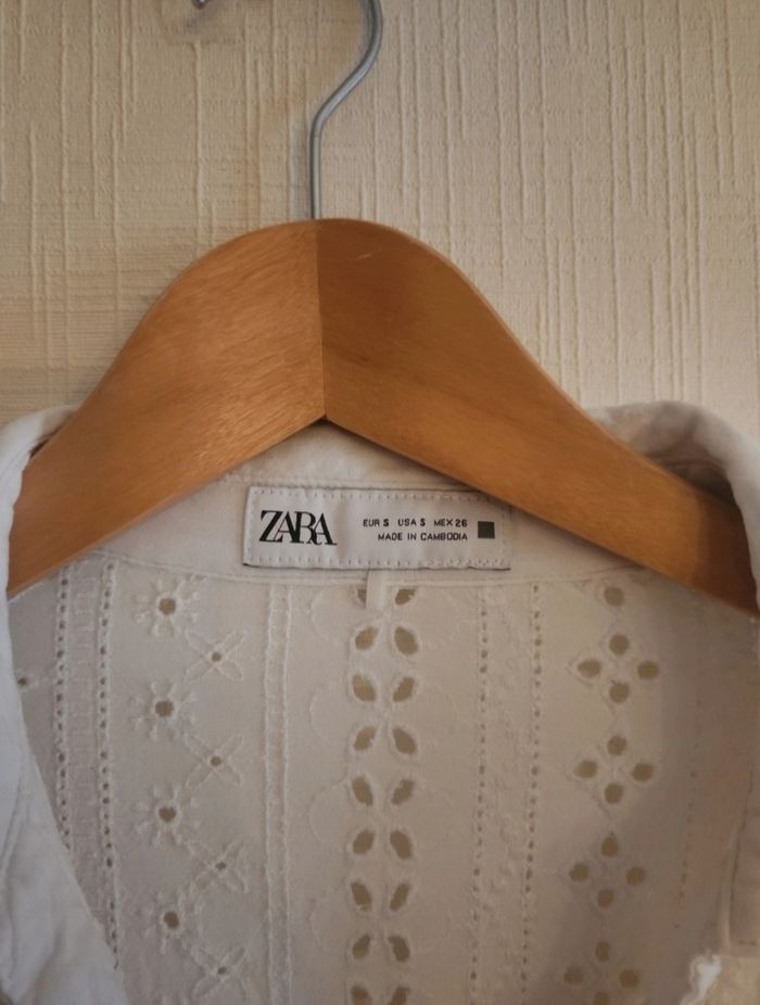 Blouse chemise Zara blanche taille S - photo numéro 3