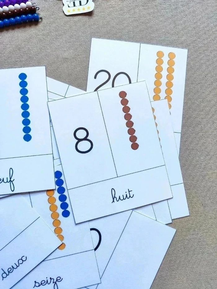 Kit de dénombrement avec perles Montessori de 1 à 20 - photo numéro 5