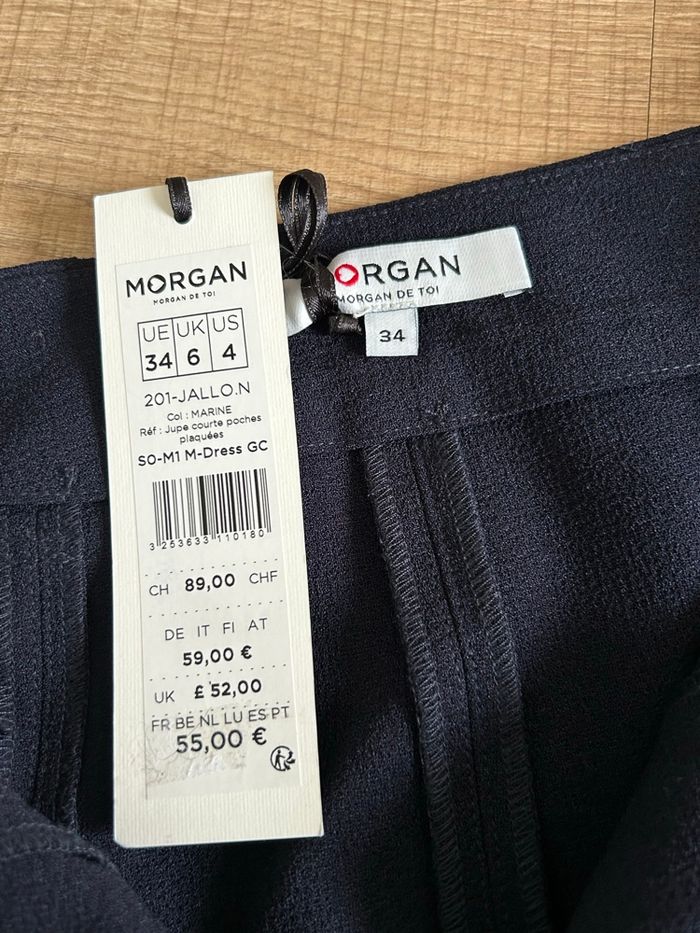 Jupe bleue marine neuve Morgan taille 34 (valeur 55€) - photo numéro 9