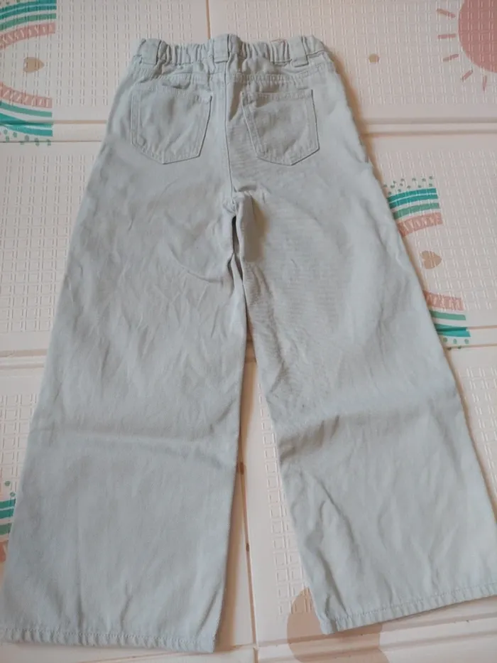 Pantalon jean large beige - photo numéro 2