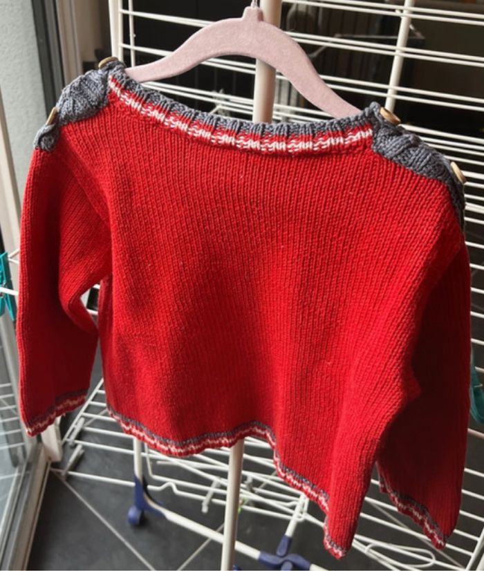 Pull automne garçon tricoté main taille 2/3 ans - photo numéro 2