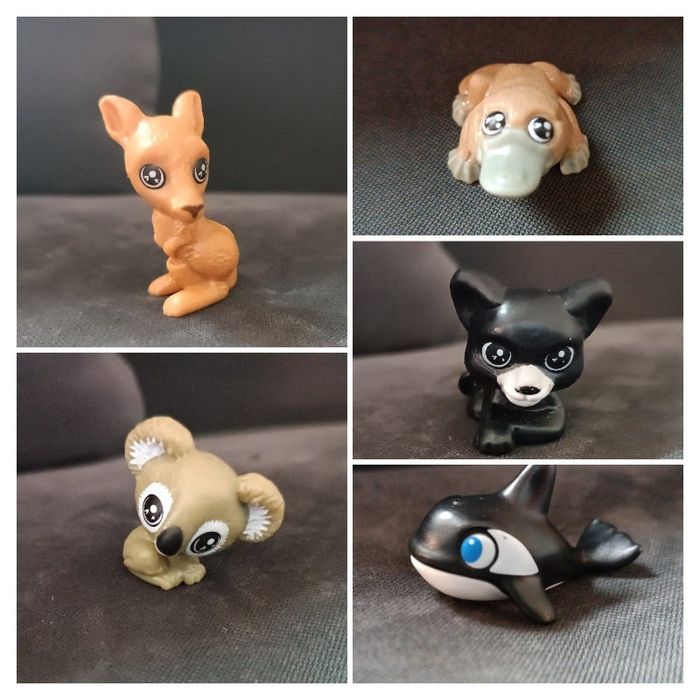 🐾 Lot de 5 mini Bébé Animaux du Monde + 1 mini Bébé Animal marin (Natoons Kinder)