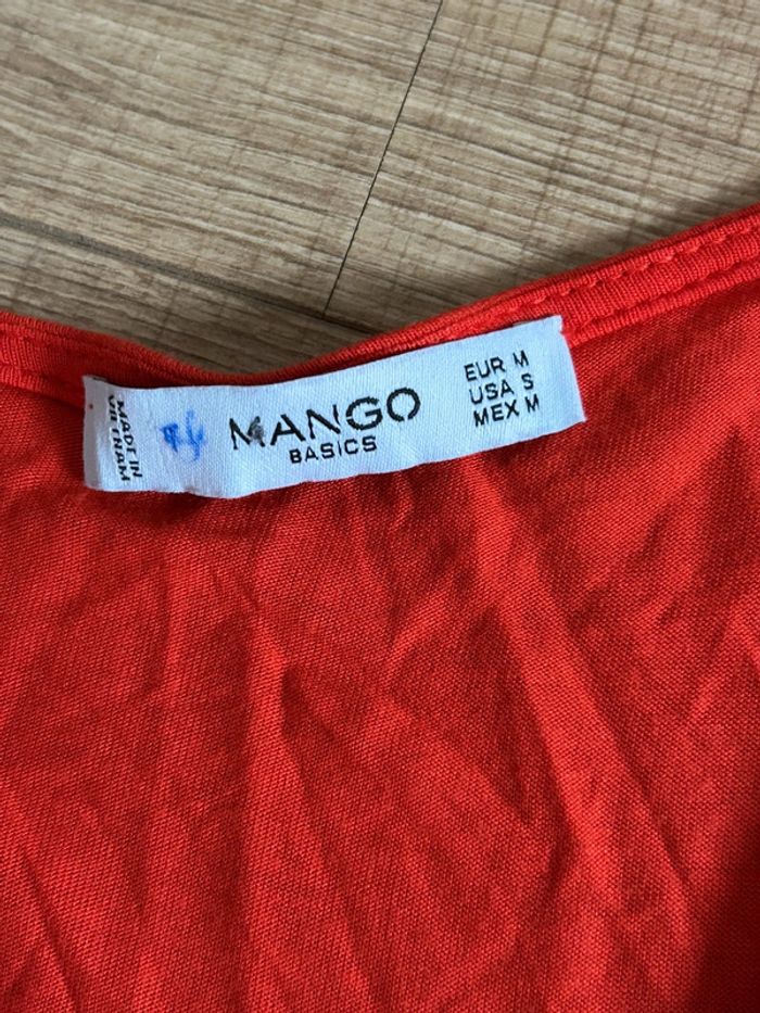 Blouse rouge orangée à manches courtes Mango taille M comme neuve - photo numéro 14