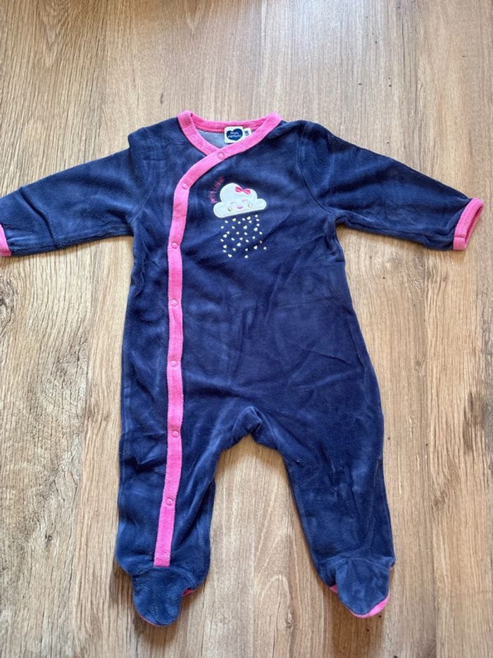 Lot 2 pyjamas velours 6 mois Mots d’enfants - photo numéro 2