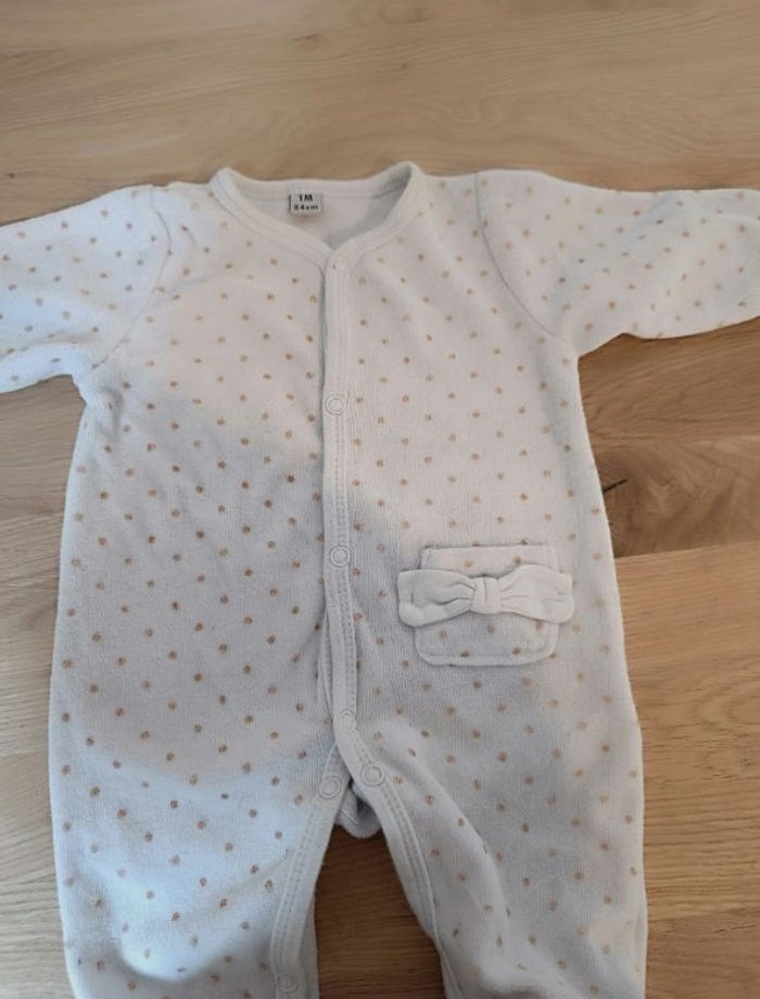 Lot 3 pyjamas velours fille 1 mois - photo numéro 3