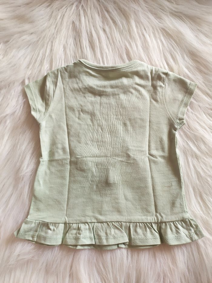 Tee-shirt coton motif végétal avec tulle bébé fille 74 cml - photo numéro 2