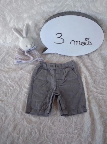 Short Pantacourt Mixte 3 mois Lin Kitchoun