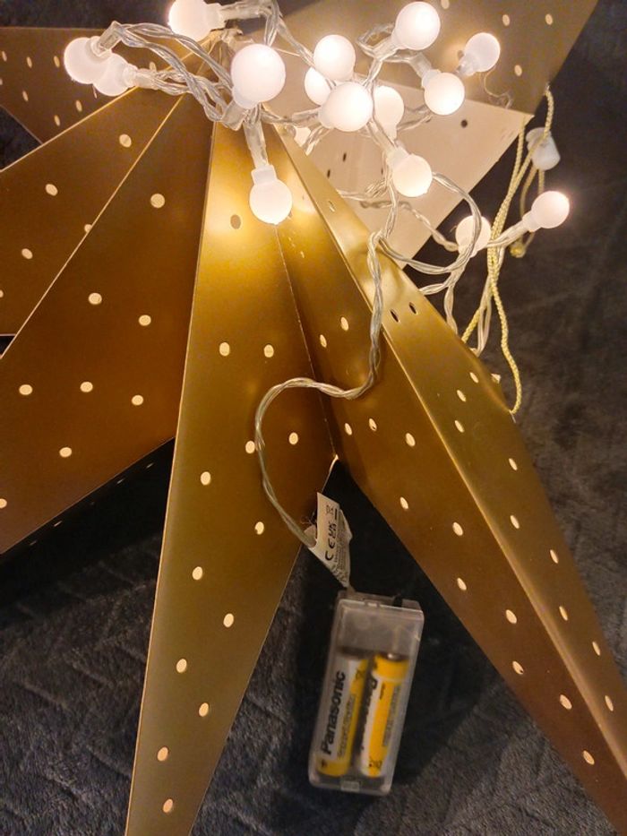 Joli Duo d'étoiles lumineuses Vertbaudet Blanc/Doré Neuves - photo numéro 4