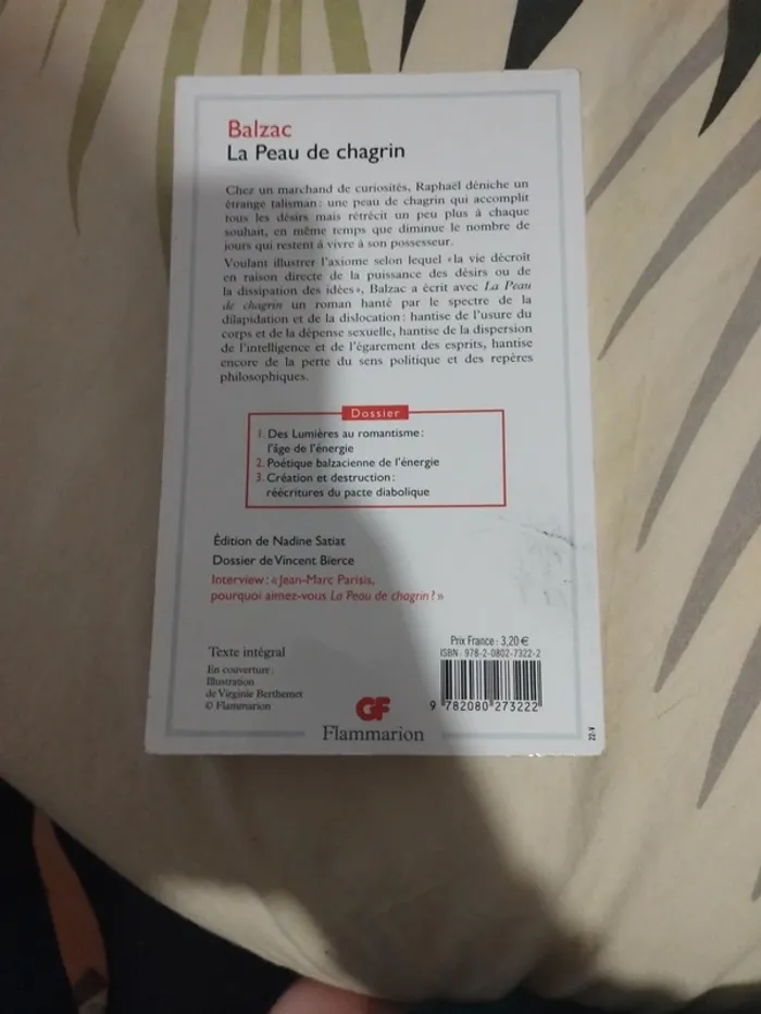 Livre la peau de chagrin