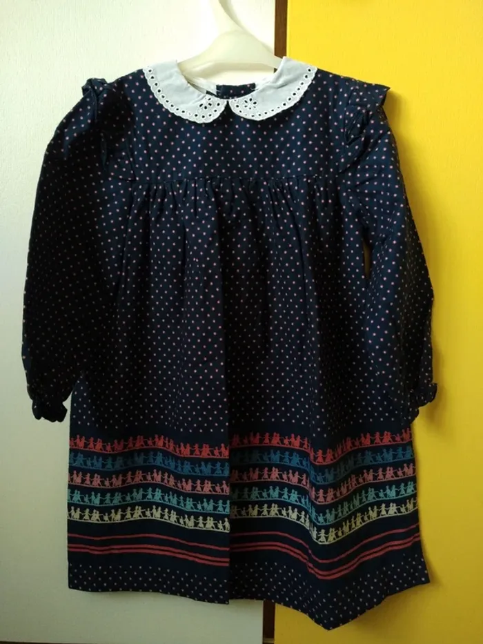 Robe dress vintage retro automne hiver marine rentrée