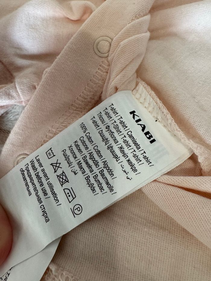 Top manche longue - blanc et rose - Kiabi - 6 mois - excellent état - photo numéro 10