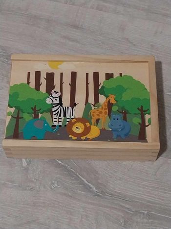 Jeu en bois domino animaux