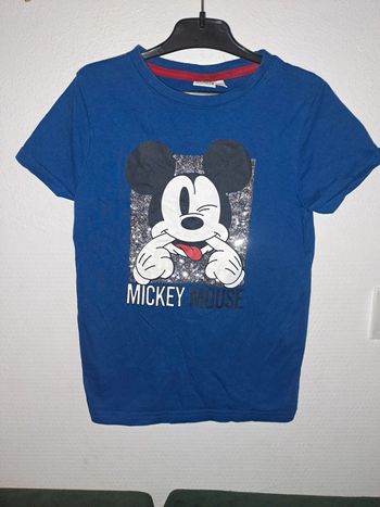 Tee-shirt manches courtes garçon Mickey mouse grimace bleu roi 8 ans disney pour kiabi