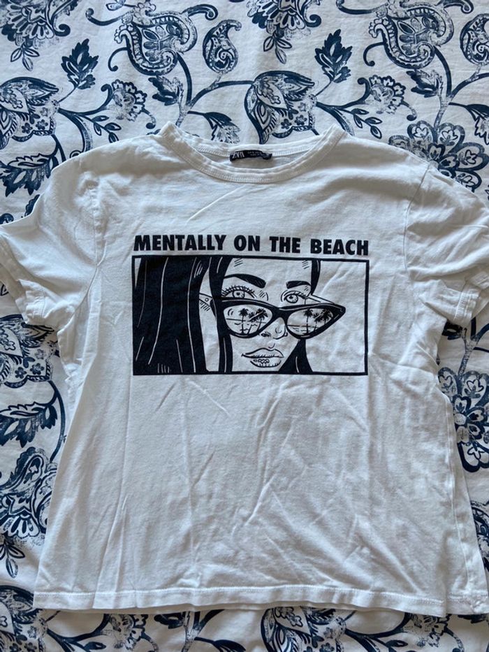 Tee shirt blanc imprimés