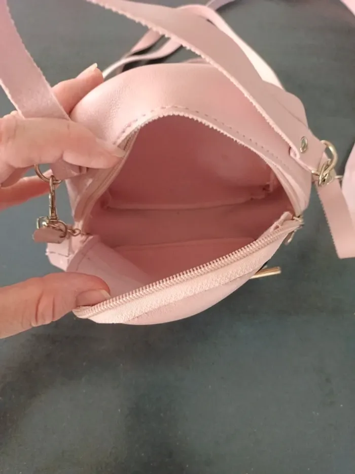 Sac bandoulière chat rose - photo numéro 4