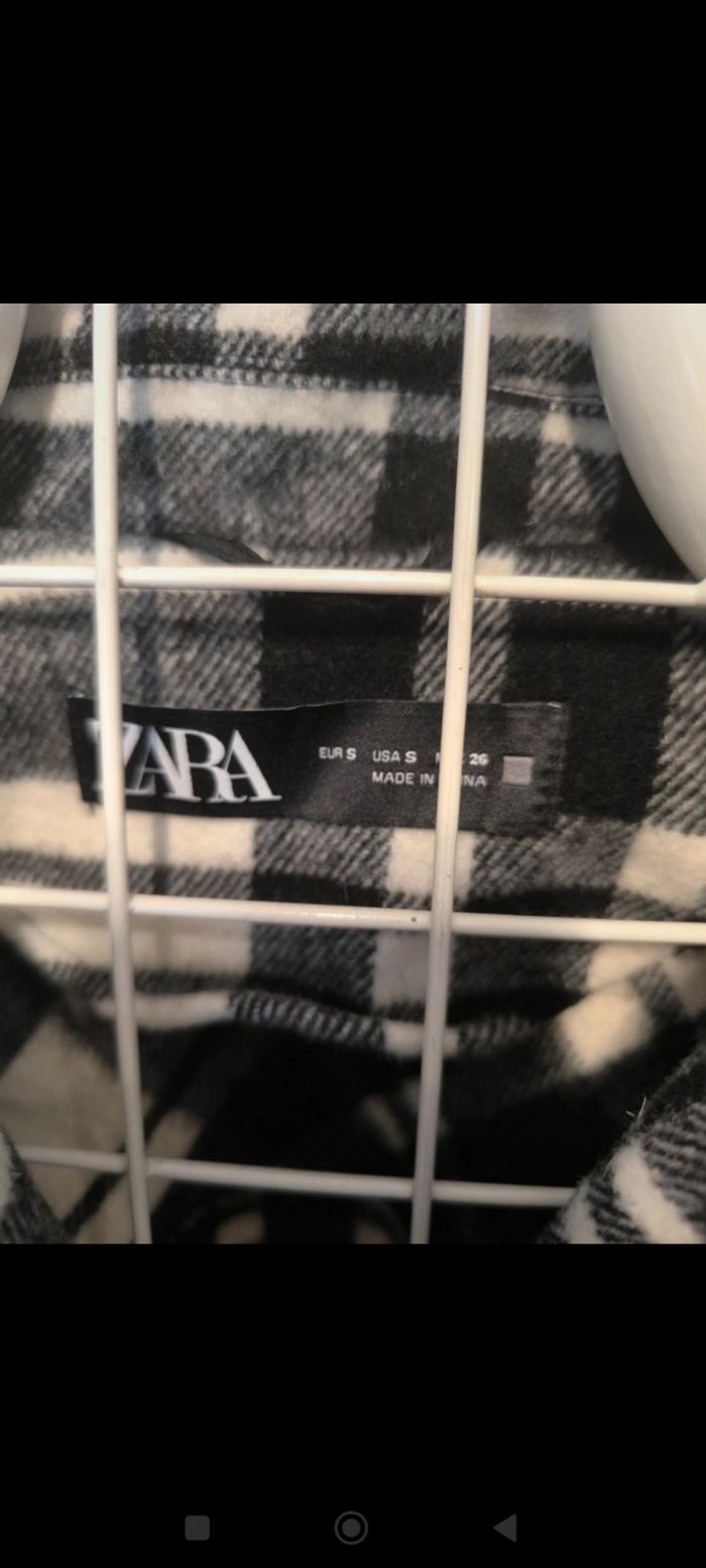 Veste a carreaux Zara noir et blanc - photo numéro 3