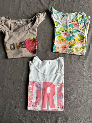 Lot de 3 t-shirts été à bretelles fille