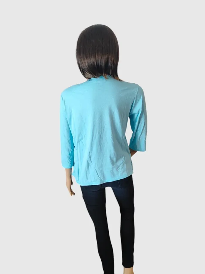 Blouse Afibel Bleue Turquoise Taille M - Parfaite pour l'été ! À saisir vite ! - photo numéro 4