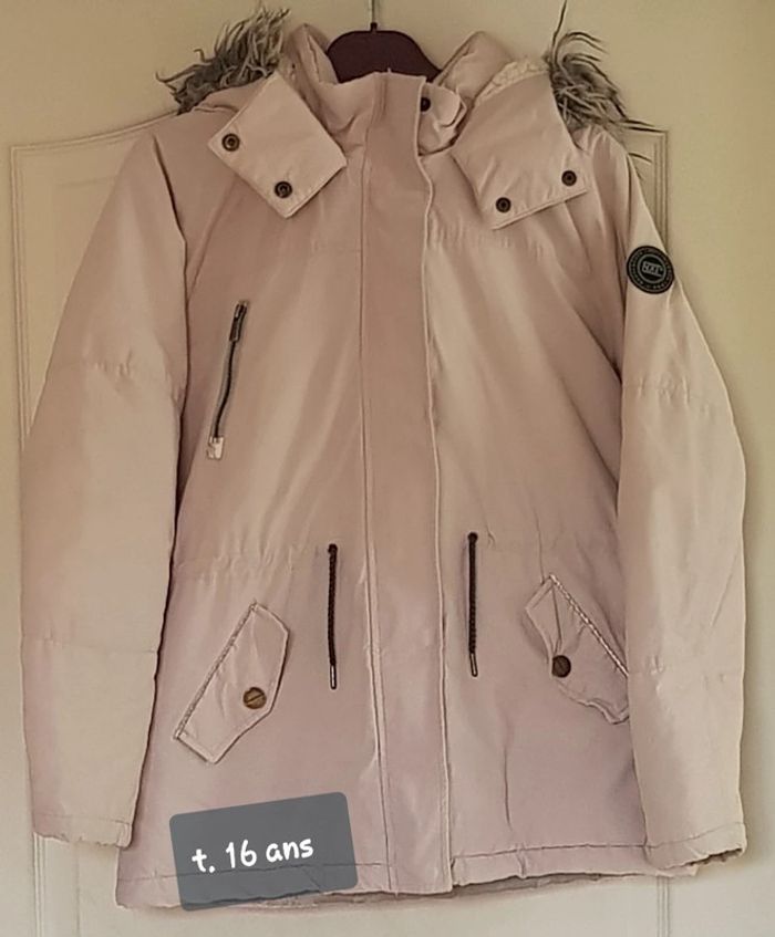 Manteau doudoune  fille rose pâle  t. 16ans - photo numéro 2