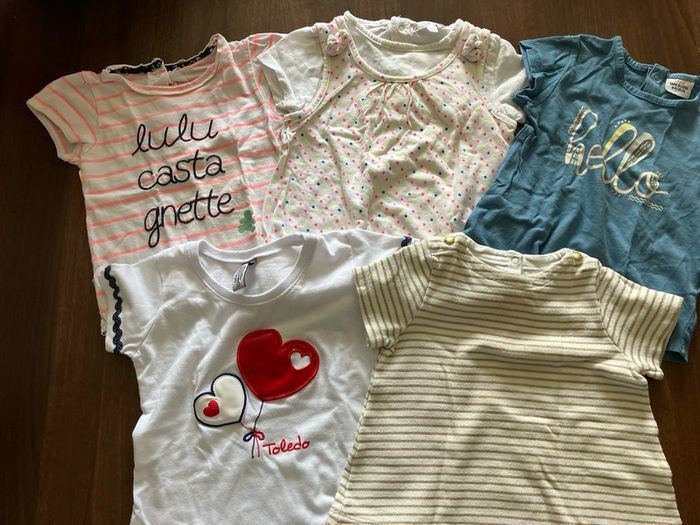 Lot 5 tshirts mc 18 mois