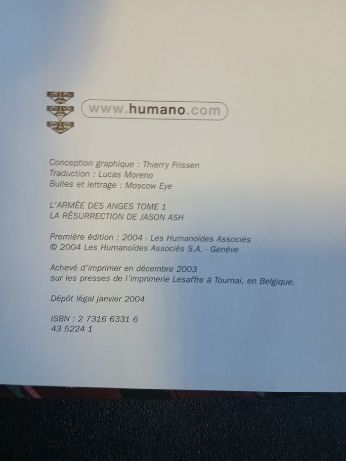 Bd l armée des anges 1,EO - photo numéro 4