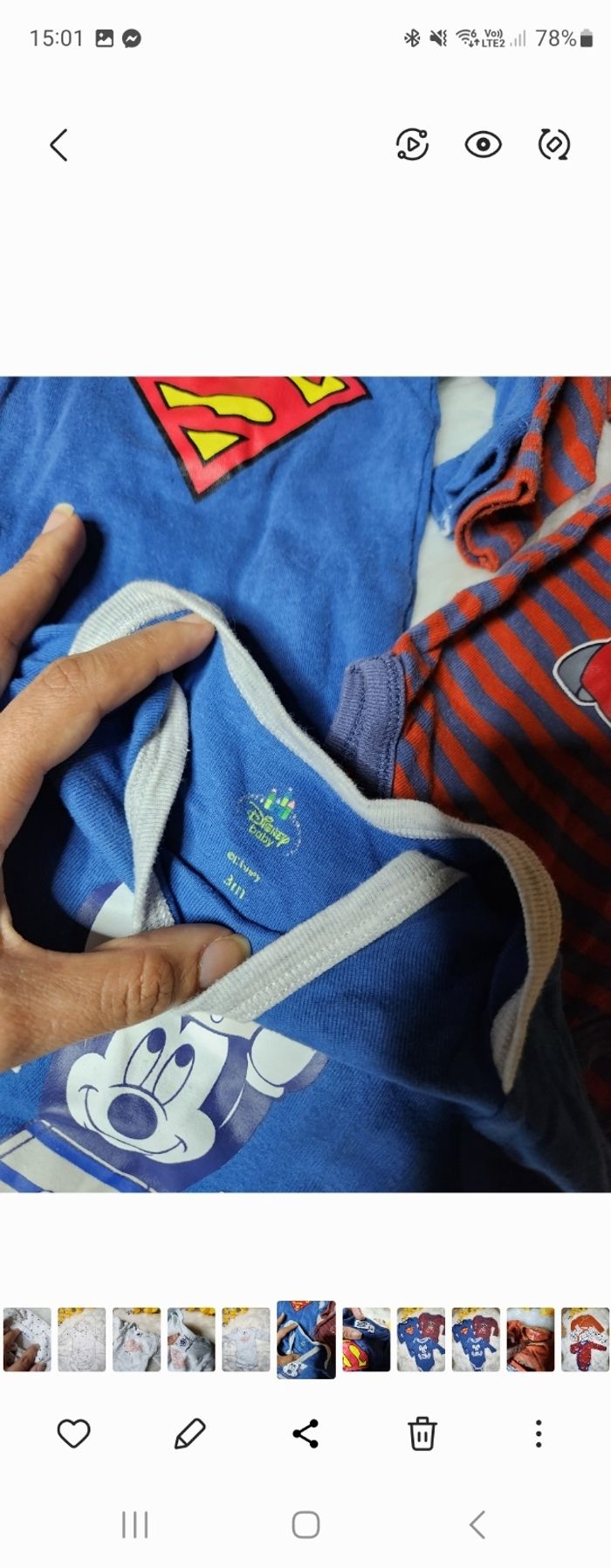 Lot de 3 bodies manche longue disney - photo numéro 3