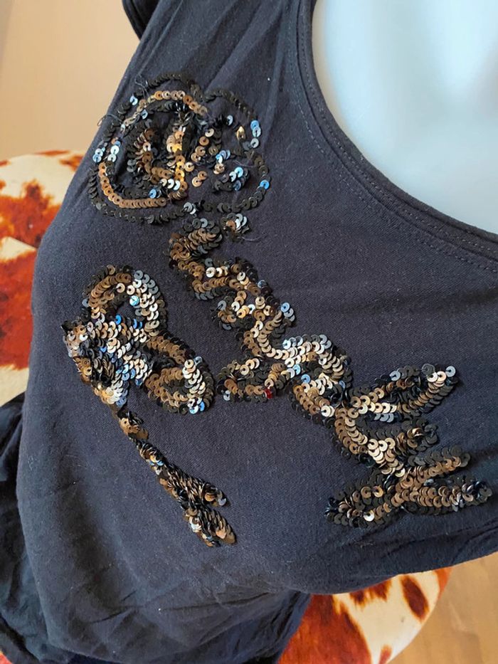TEE shirt noir sequins - photo numéro 5