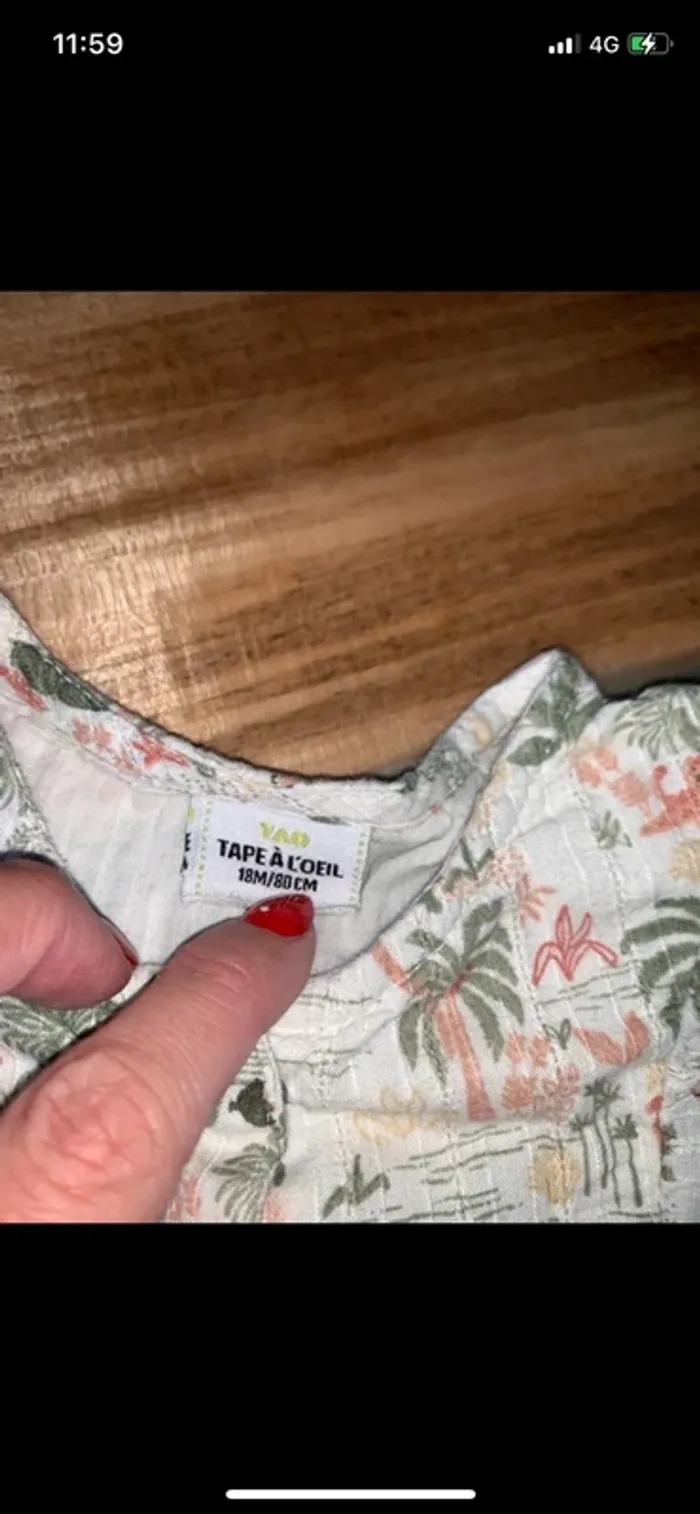 Ensemble pantalon blouse tape à l’œil taille 18 mois - photo numéro 5