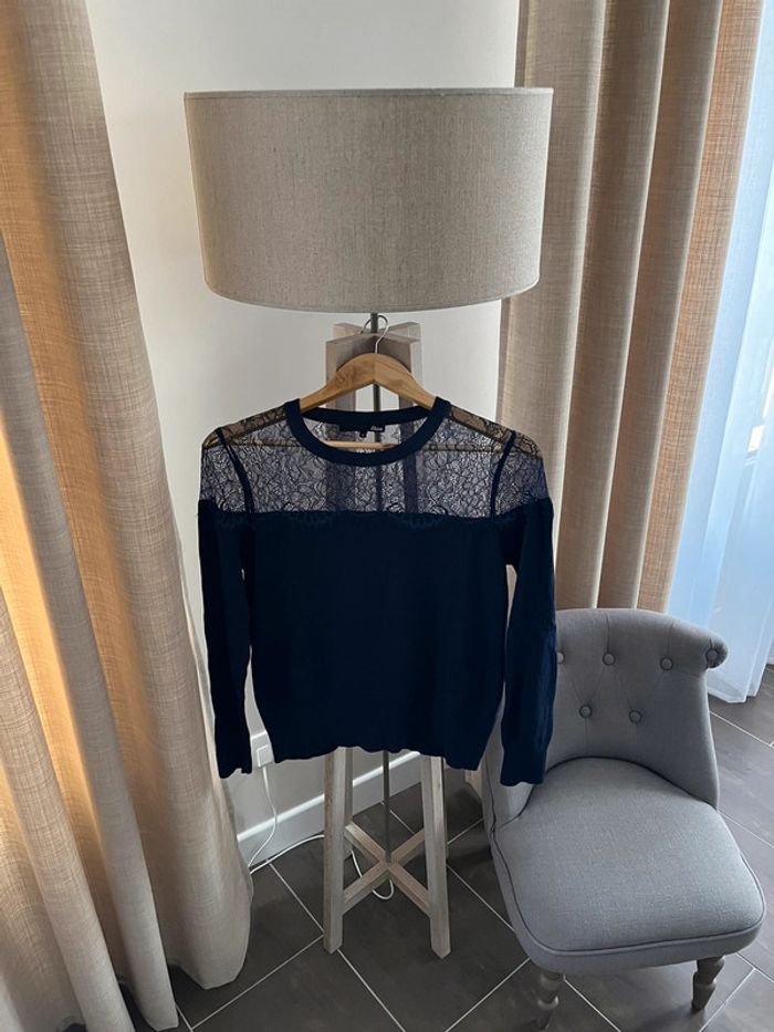 Pull bleu nuit etam dentelle
