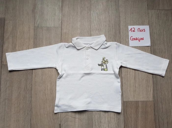 Polo blanc 12 mois Garçon